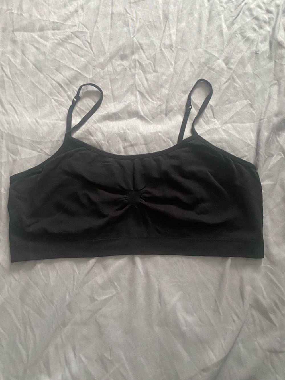 No Boundaries Black Seamless Knot-Front Bralette
